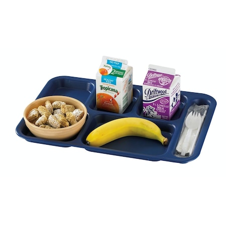 Cambro Cambro 10"x14.5" School Compartment Navy Blue Tray, PK24 PS1014186